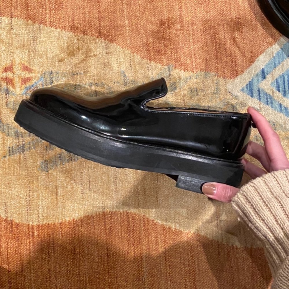 Patent Leather Platform Loafers